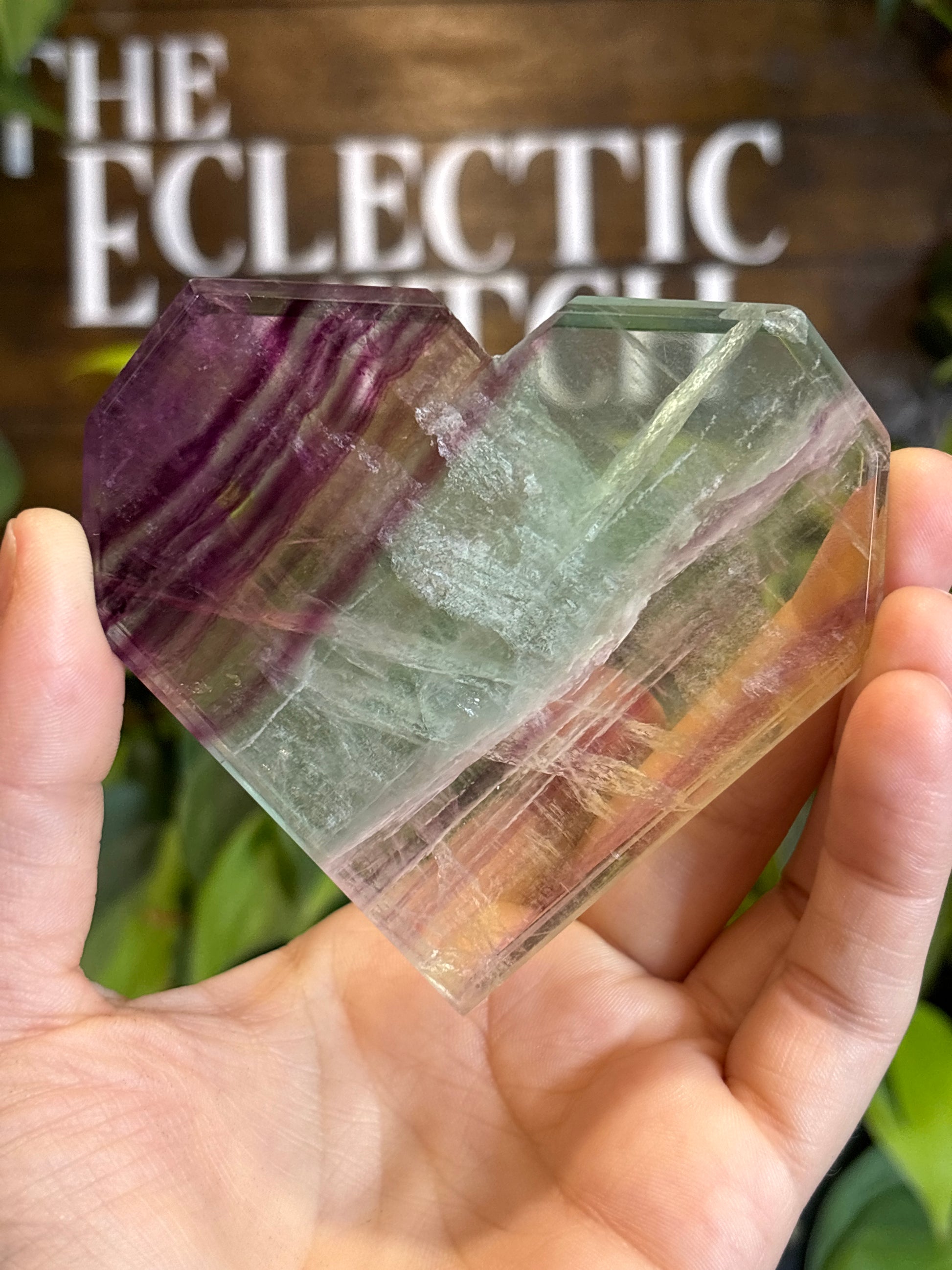 Fluorite Faceted Heart