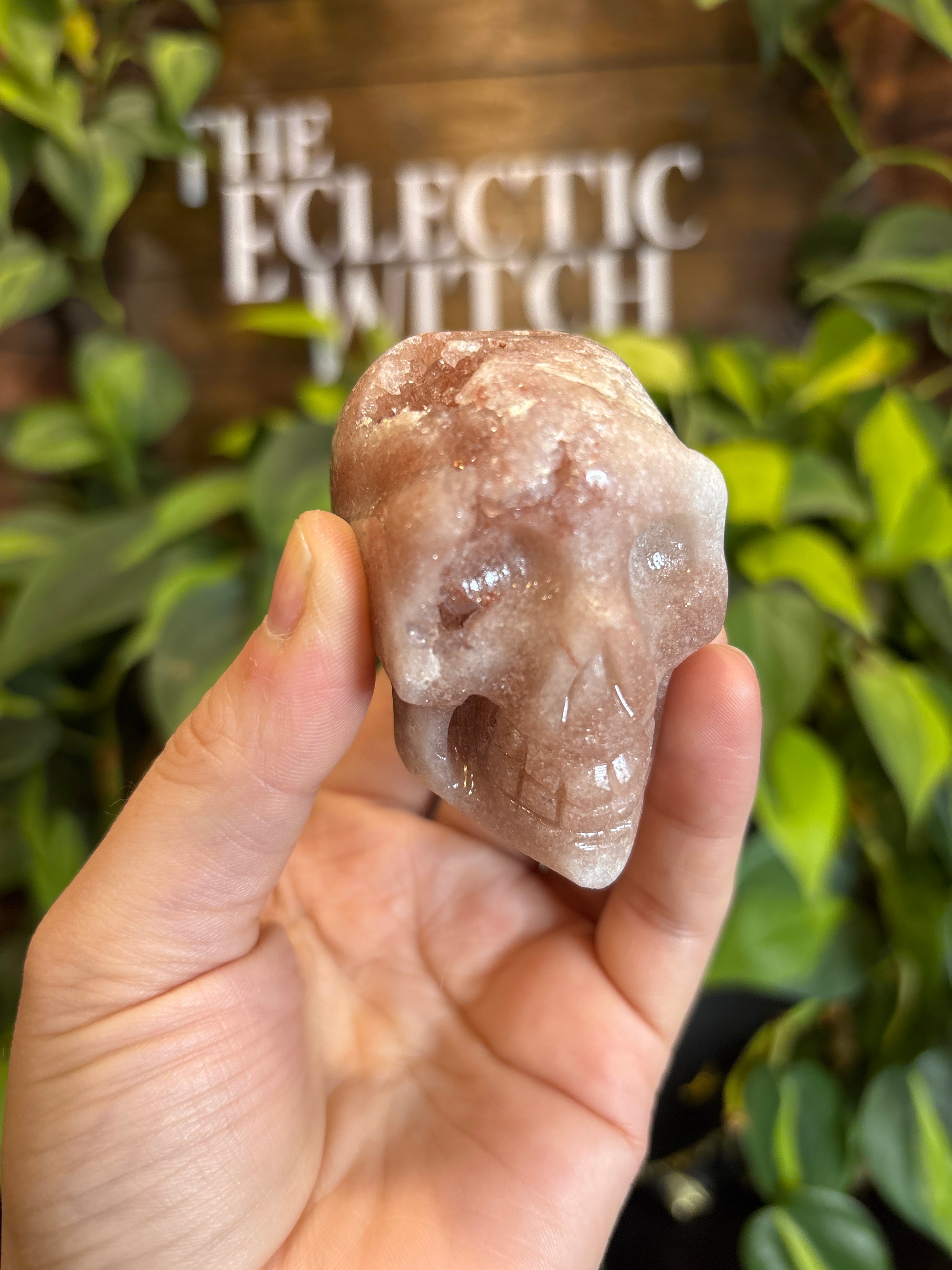 Druzy Pink Amethyst Skull