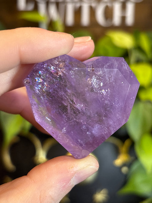 Amethyst Faceted Heart.