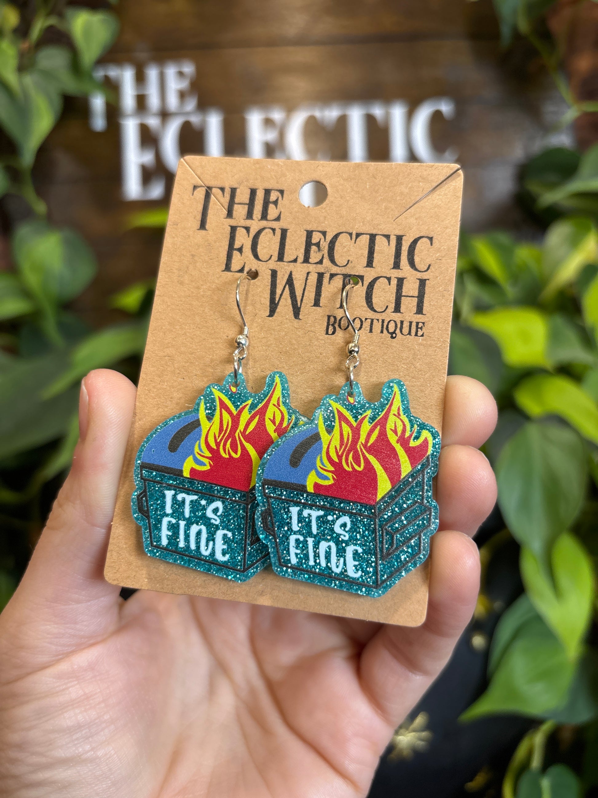 I'm Fine Earrings (Dumpster Fire)