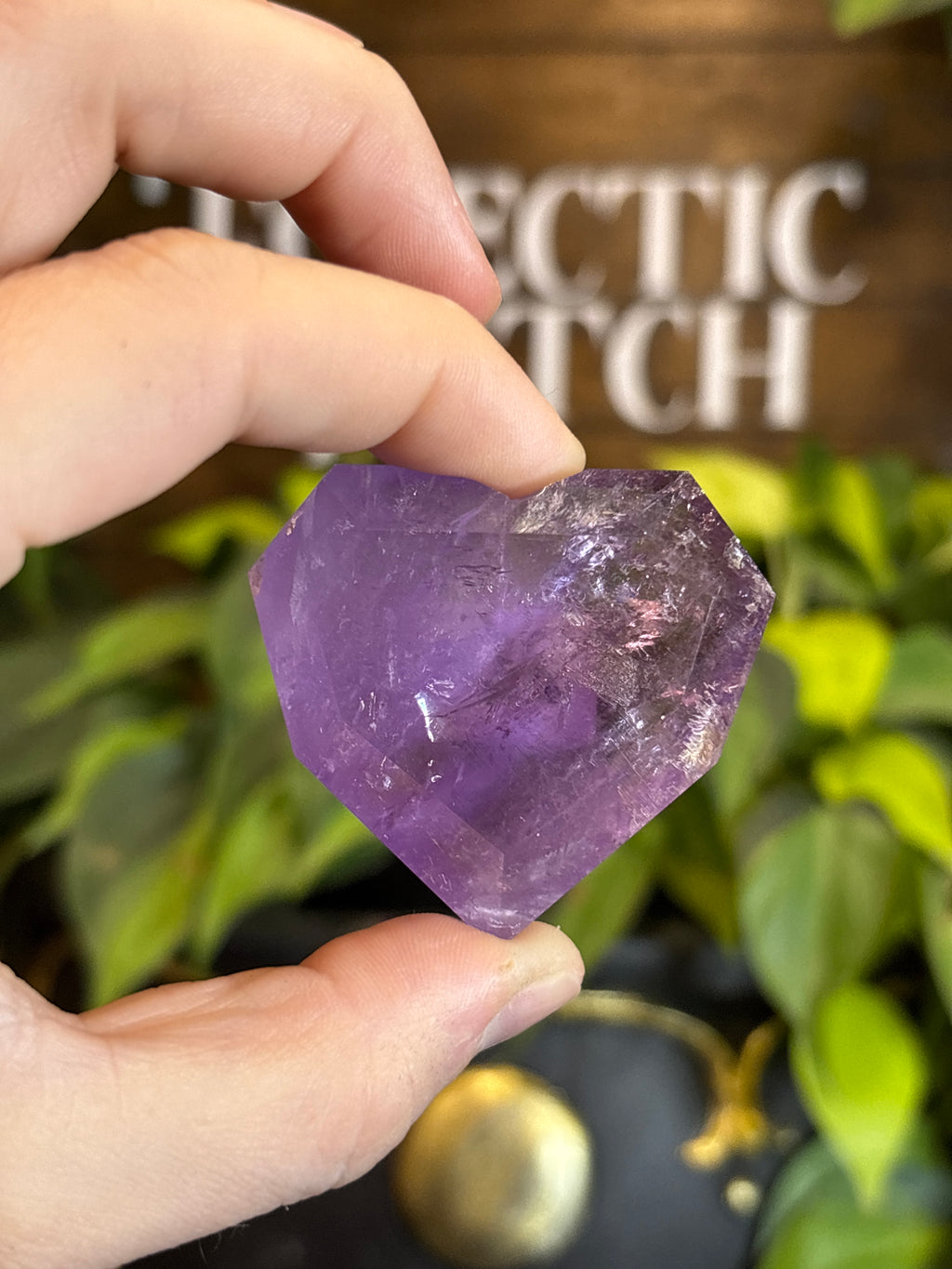 Amethyst Faceted Heart.