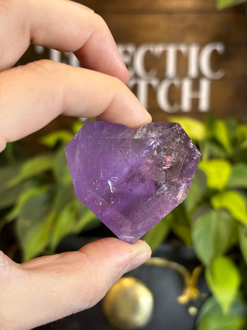 Amethyst Faceted Heart.